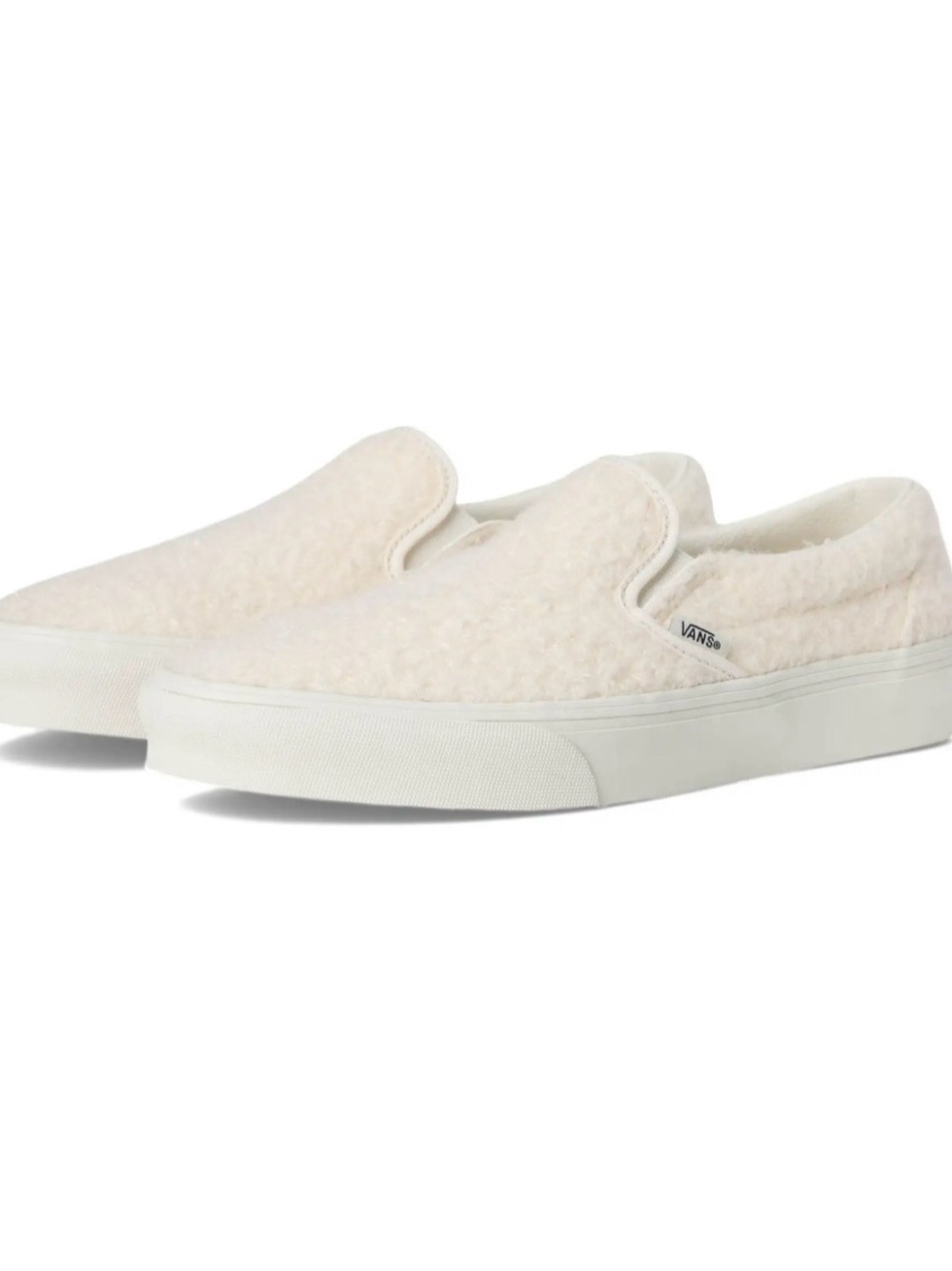Vans Slip-On Sherpa Sneakers in Off-White/Cream NIB